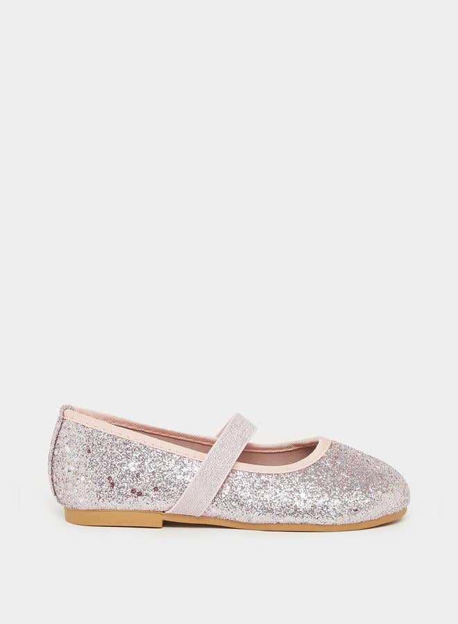 Styli Girls Pink Glitter Ballerinas - Image 1